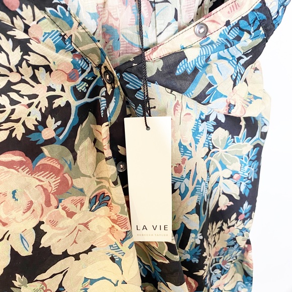 NWT Rebecca Taylor La Vie Fluer Foret Floral Top M - Picture 13 of 13